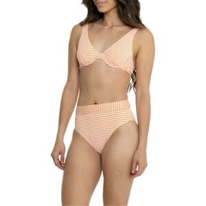 🔥 Closet Clearout!🔥 Splendid Orange Stripe Plunge Seersucker Bikini